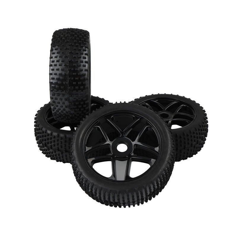 Rowiz RC Tires & Wheels Set (4PCS) - 1/8 Scale 17mm Hex, Off-Road Buggy Tires for Arrma Typhon, Compatible with Kyosho Traxxas - Black - Image 2